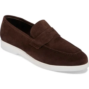 Kahve Hakiki Süet Deri Erkek Loafer - E24I1AY56784-B85