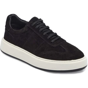 Siyah Süet Deri Erkek Sneaker - E24ı1ay56805-A01  Siyah