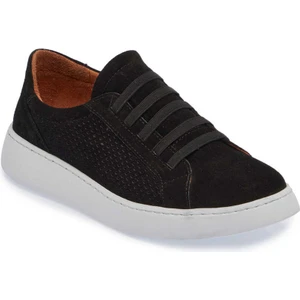 Siyah Süet Deri Kadın Sneaker - K24ı1ay67338-A01  Siyah
