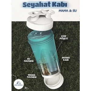 Evcil Hayvan Fonksiyonlu Mama/Su Seyahat Kabı