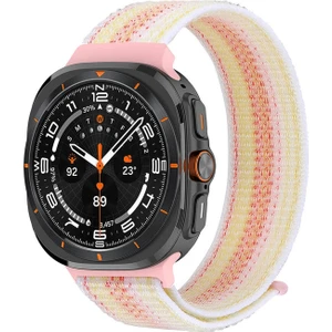 Samsung Galaxy Watch Ultra Hasırlı Kordon Woven Sport Loop Pembe