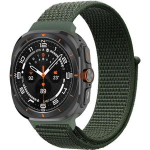 Samsung Galaxy Watch Ultra Hasırlı Kordon Woven Sport Loop Koyu Yeşil