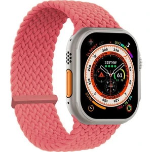 Apple Watch Series 10 42MM Kordon, (Medium Size, 147MM) Knitted Fabric Single Loop Pembe