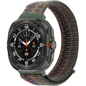 Samsung Galaxy Watch Ultra Hasırlı Kordon Woven Sport Loop Yeşil