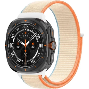Samsung Galaxy Watch Ultra Hasırlı Kordon Woven Sport Loop Bej