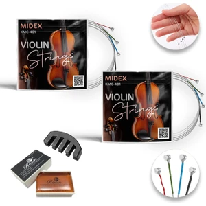 Kmc-401x 2'li Paket Keman Teli Seti Profesyonel (2 Takım TEL + Susturucu + Reçine)