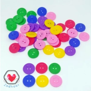 25 Adet 18 mm Renkli Yuvarlak Düğme  Amigurumi Düğmesi