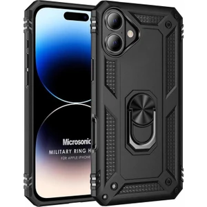 Apple iPhone 16 Plus Kılıf Military Ring Holder Siyah