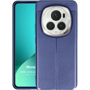 Honor Magic 6 Pro Kılıf Deri Dokulu Silikon Lacivert