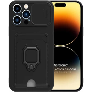 Apple iPhone 16 Pro Kılıf Multifunction Silicone Siyah
