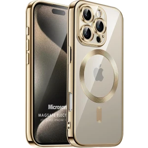Apple iPhone 16 Pro Kılıf Magsafe Luxury Electroplate Gold