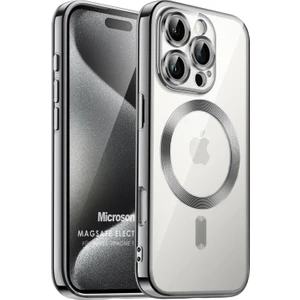 Apple iPhone 16 Pro Kılıf Magsafe Luxury Electroplate Koyu Gri