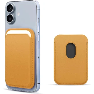 Apple iPhone 16 Leather Wallet Magsafe Sarı
