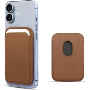 Apple iPhone 16 Leather Wallet Magsafe Kahverengi