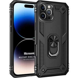 Apple iPhone 16 Pro Max Kılıf Military Ring Holder Siyah