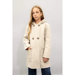 Kız Çocuk Kapüşonlu Kaşe Parka C8554A824AU