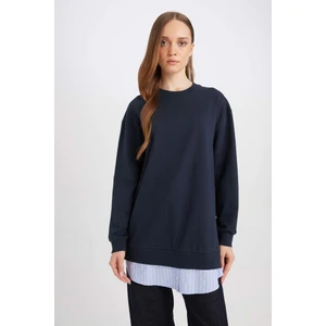 Regular Fit Bisiklet Yaka Basic Düz Sweatshirt Tunik A9529ax24au