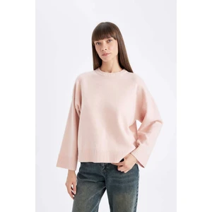 Oversize Fit Geniş Kalıp Bisiklet Yaka Basic Düz Kazak D0036AX24WN