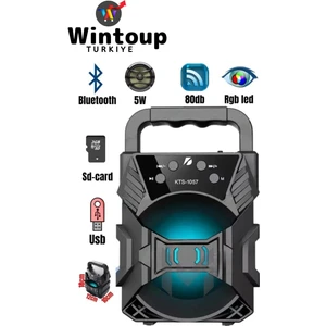 Bluetooth Hoparlör Parti Hoparlörü Işıklı Ses Bombası Radyo USB Sd Girişli