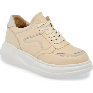 Bej Hakiki Deri Kadın Sneaker - K24I1AY67336-A25