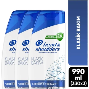 Head & Shoulders Klasik Bakım Kepek Kaşıtı Günlük Kullanım Şampuan 330 ml x 3 Adet