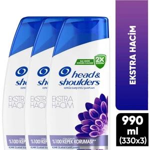 Head & Shoulders Ekstra Hacim Kepek Kaşıtı Günlük Kullanım Şampuan 330 ml x 3 Adet