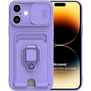 Apple iPhone 16 Kılıf Multifunction Silicone Lila