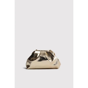 Gold Kadın Metalik Deri Clutch Abiye Çanta