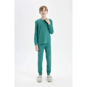 Erkek Çocuk Pijama Takım Uzun Kollu Waffle Üst Beli Lastikli Uzun Alt D5343A824WN