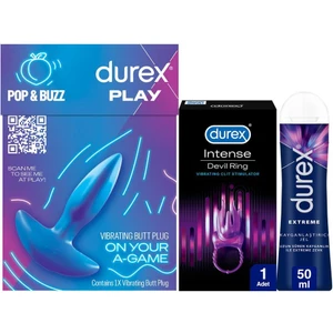 Titreşimli Anal Plug Tıkaç + Devil Ring Titreşimli Halka + Extreme Anal  Jel 50ML