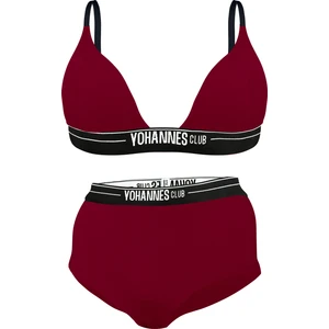Yohannes Club Yohannesclub, Kadın, Iç Çamaşırı Takımı, (Üçgen Sütyen-Boyshort), Bordo