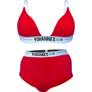 Yohannes Club Yohannesclub, Kadın, Iç Çamaşırı Takımı, (Üçgen Sütyen-Boyshort), Kırmızı