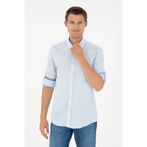 U.S. Polo Assn. Erkek Açık Mavi Desenli Gömlek 50291240-VR003