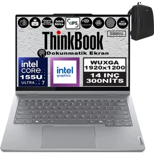 Thinkbook 14 2-In-1 G4 Iml Intel Core Ultra 7 155U 16GB Ddr5 512GB SSD 14" Dokunmatik Wuxga 300NITS IPS Windows 11 Pro Taşınabilir Bilgisayar 21MX002VTRP01 + Zetta Çanta