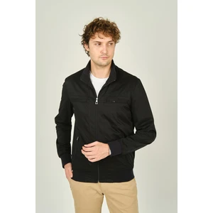 Erkek Hakim Yaka Fermuarlı Cep Detaylı Mevsimlik Spor Mont 4500 Lacivert