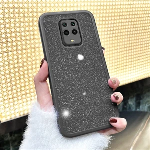 Xiaomi Redmi Note 9 Pro Max Uyumlu Kılıf Zebana Işıltım Silikon Kılıf (Kamera Lens Korumalı) Siyah