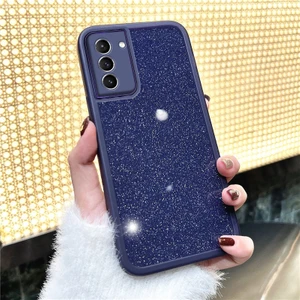 Samsung Galaxy S21 Fe 5g Uyumlu Kılıf Zebana Işıltım Silikon Kılıf (Kamera Lens Korumalı) Derin Mor