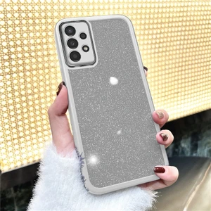 Samsung Galaxy A52S 5g Uyumlu Kılıf Zebana Işıltım Silikon Kılıf (Kamera Lens Korumalı) Gri