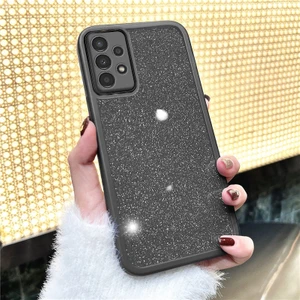 Samsung Galaxy A72 Uyumlu Kılıf Zebana Işıltım Silikon Kılıf (Kamera Lens Korumalı) Siyah