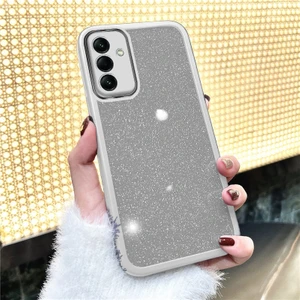 Samsung Galaxy A54 5g Uyumlu Kılıf Zebana Işıltım Silikon Kılıf (Kamera Lens Korumalı) Gri