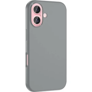 iPhone 16 Plus Kılıf Magsafeli Silinebilir Sert Silikon Kivi Kapak Gri