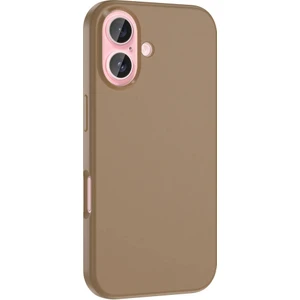 iPhone 16 Plus Kılıf Magsafeli Silinebilir Sert Silikon Kivi Kapak Kahverengi