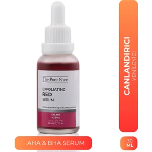 The Pure Shine Kırmızı Peeling Cilt Serumu AHA %10 BHA %2 Etkisiyle 30 ml Yenileyici Formül