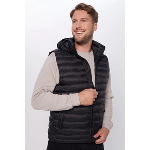 Erkek Slim Fit Dar Kesim Astarlı Rüzgar Geçirmez Cepli Çıkarılabilir Kapüşonlu Şişme Yelek