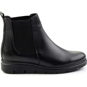 Siyah Deri Kadın Bot & Bootie K02531270503