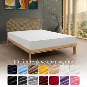 %100 Pamuklu Penye Tek Kişilik Lastikli Çarşaf 100 x 200 - Beyaz