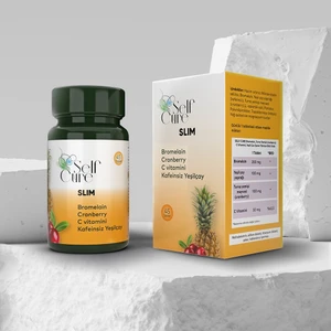 SELF CURE SLİM:  45 Tablet 
Bromelain, Cranberry, Kafeinsiz Yeşil Çay ve C Vitamini İçerikli Takviye Hafif ve dengeli bir yaşam tarzına eşlik edecek özel içerikler bir araya getirildi