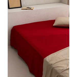 Madame Coco Manon King Size Plus %100 Pamuk Ranforce Lastiksiz Çarşaf - Kırmızı