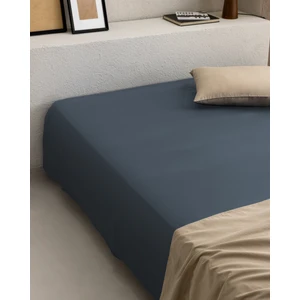 Madame Coco Manon Tek Kişilik %100 Pamuk Ranforce Lastiksiz Çarşaf - Koyu Mavi
