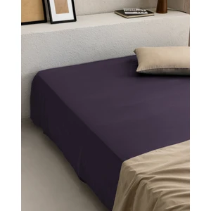 Madame Coco Manon Tek Kişilik %100 Pamuk Ranforce Lastiksiz Çarşaf - Mor